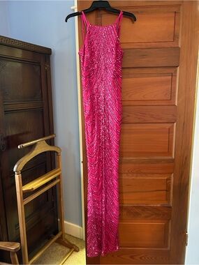 Love &Lemonade Hot Pink Sequin Maxi Dress